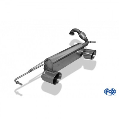 Silent rear duplex stainless steel 1x100mm type 25 for SMART FORFOUR TYPE 453 (with Brabus bumper)