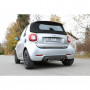 Silent rear duplex stainless steel 1x100mm type 25 for SMART FOR BRABUS TYPE 453