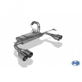 Silent rear duplex stainless steel 2x80mm type 10 for SMART FORFOUR TYPE 454