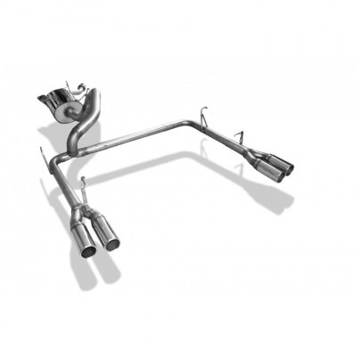 Silencieux arrière duplex inox 2x76mm type 12 pour TOYOTA LAND CRUISER TYPE J20