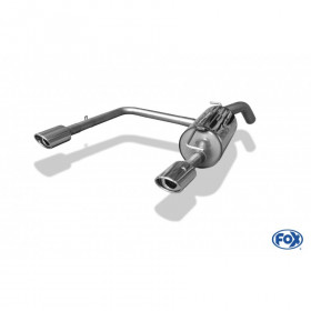 Silencieux arrière duplex inox 1x115x85mm type 33 pour TOYOTA YARIS TS TYPE P1