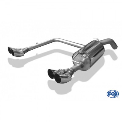 Silencieux arrière duplex inox 2x76mm type 18 pour TOYOTA YARIS TS TYPE P1