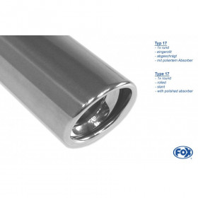 Silent rear duplex stainless steel 1x100mm type 17 for VOLVO S60