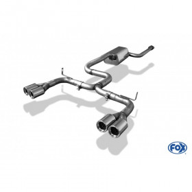 Demi-ligne d'échappement avec silencieux arrière duplex inox 2x76mm type 13 pour VOLVO V50 / S40 II