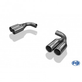 Kit d'embouts d'échappement pour silencieux arrière duplex inox 2x76mm type 13 pour VOLVO XC60