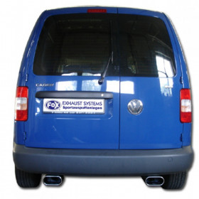 Silencieux arrière duplex inox 1x135x80mm type 53 pour VOLSWAGEN BEETLE TYPE 1C/9C/1Y