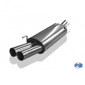 Silencieux arrière inox 2x76mm type 10 pour VOLKSWAGEN GOLF CABRIOLET MK4