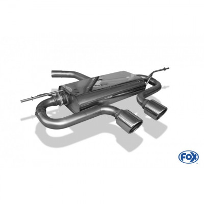 Silencieux arrière duplex inox 1x135x80mm type 53 pour VOLSWAGEN BEETLE TYPE 1C/9C/1Y