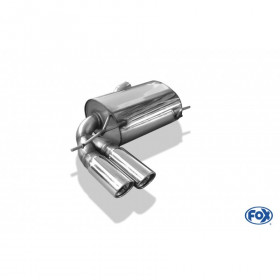 Silencieux arrière duplex inox 1x135x80mm type 53 pour VOLSWAGEN BEETLE TYPE 1C/9C/1Y