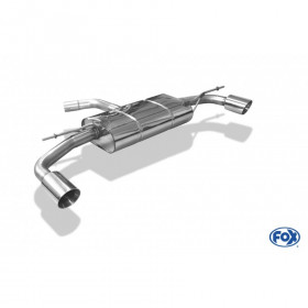 Silencieux arrière duplex inox 1x135x80mm type 53 pour VOLSWAGEN BEETLE TYPE 1C/9C/1Y