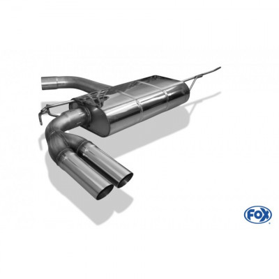 Silencieux arrière duplex inox 1x135x80mm type 53 pour VOLSWAGEN BEETLE TYPE 1C/9C/1Y