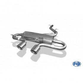 Silencieux arrière duplex inox 1x135x80mm type 53 pour VOLSWAGEN BEETLE TYPE 1C/9C/1Y