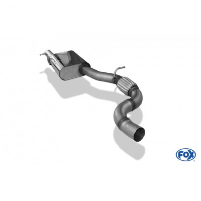 Silencieux arrière duplex inox 1x135x80mm type 53 pour VOLSWAGEN BEETLE TYPE 1C/9C/1Y