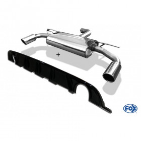 Silencieux arrière duplex inox 1x135x80mm type 53 pour VOLSWAGEN BEETLE TYPE 1C/9C/1Y