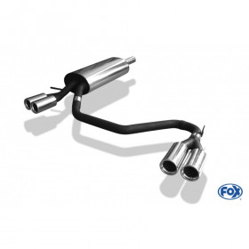 Silencieux arrière duplex inox 1x135x80mm type 53 pour VOLSWAGEN BEETLE TYPE 1C/9C/1Y