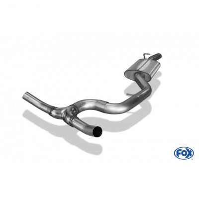 Silencieux arrière duplex inox 1x135x80mm type 53 pour VOLSWAGEN BEETLE TYPE 1C/9C/1Y