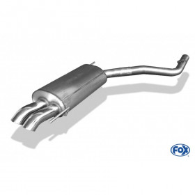 Silencieux arrière inox 2x63mm type 28 pour VOLKSWAGEN T4 BUS/TRANSPORTER/MULTIVAN/CARAVELLE