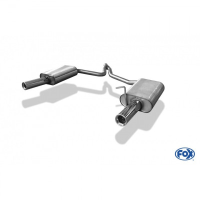 Silencieux arrière duplex inox 1x76mm type 13 pour AUDI A4 TYPE B6
