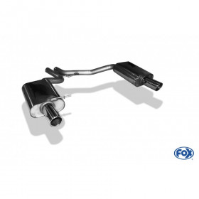 Silencieux arrière duplex inox 1x90mm type 16 pour AUDI A4 TYPE B6