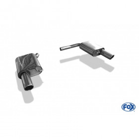 Silencieux arrière inox duplex 1x90mm type 16 pour AUDI Q5 QUATTRO TYPE 8R