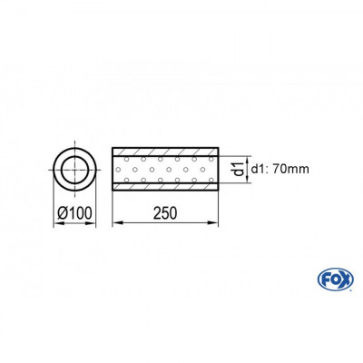 Silent stainless steel rear 1x135x80mm type 53 for OPEL VECTRA A (COFFRE)