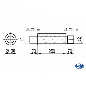 Silent stainless steel rear 1x135x80mm type 53 for OPEL VECTRA A (COFFRE)