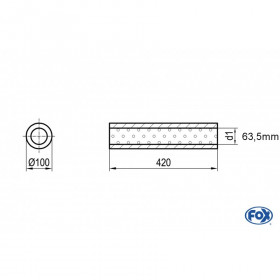 Silent stainless steel rear 1x135x80mm type 53 for OPEL VECTRA A (COFFRE)