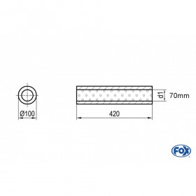 Silent stainless steel rear 1x135x80mm type 53 for OPEL VECTRA A (COFFRE)