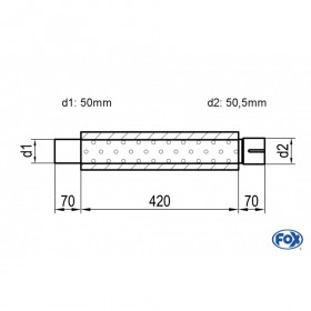 Silent stainless steel rear 1x135x80mm type 53 for OPEL VECTRA A (COFFRE)