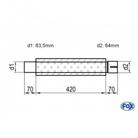Silent stainless steel rear 1x135x80mm type 53 for OPEL VECTRA A (COFFRE)
