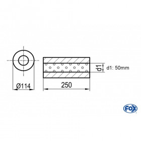 Silent stainless steel rear 1x135x80mm type 53 for OPEL VECTRA A (COFFRE)