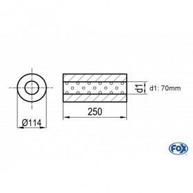 Silent stainless steel rear 1x135x80mm type 53 for OPEL VECTRA A (COFFRE)