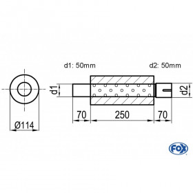 Silent stainless steel rear 1x135x80mm type 53 for OPEL VECTRA A (COFFRE)