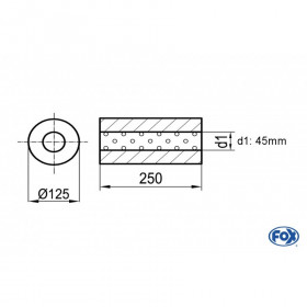 Silent stainless steel rear 1x135x80mm type 53 for OPEL VECTRA A (COFFRE)