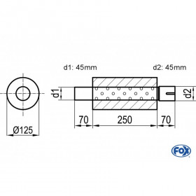 Silent stainless steel rear 1x135x80mm type 53 for OPEL VECTRA A (COFFRE)