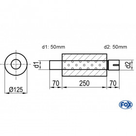 Silent stainless steel rear 1x135x80mm type 53 for OPEL VECTRA A (COFFRE)