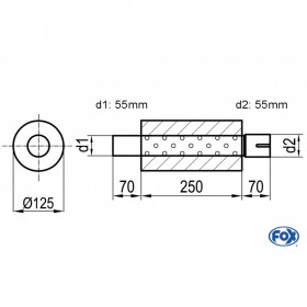 Silent stainless steel rear 1x135x80mm type 53 for OPEL VECTRA A (COFFRE)