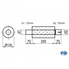 Silent stainless steel rear 1x135x80mm type 53 for OPEL VECTRA A (COFFRE)