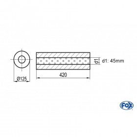 Silent stainless steel rear 1x135x80mm type 53 for OPEL VECTRA A (COFFRE)