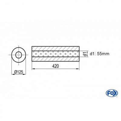 Silent stainless steel rear 1x135x80mm type 53 for OPEL VECTRA A (COFFRE)