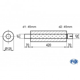 Silent stainless steel rear 1x135x80mm type 53 for OPEL VECTRA A (COFFRE)