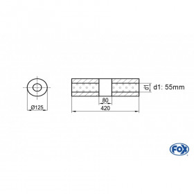 Silent stainless steel rear 1x135x80mm type 53 for OPEL VECTRA A (COFFRE)