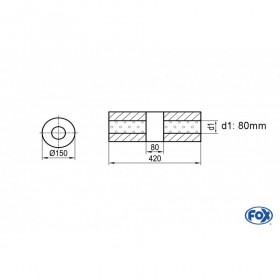 Silent stainless steel rear 1x135x80mm type 53 for OPEL VECTRA A (COFFRE)