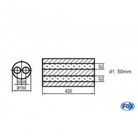 Silent stainless steel rear 1x135x80mm type 53 for OPEL VECTRA A (COFFRE)