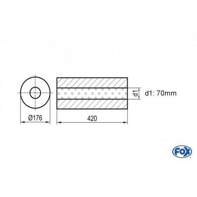 Silent stainless steel rear 1x135x80mm type 53 for OPEL VECTRA A (COFFRE)