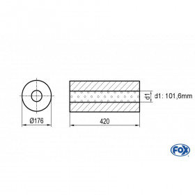 Silent stainless steel rear 1x135x80mm type 53 for OPEL VECTRA A (COFFRE)