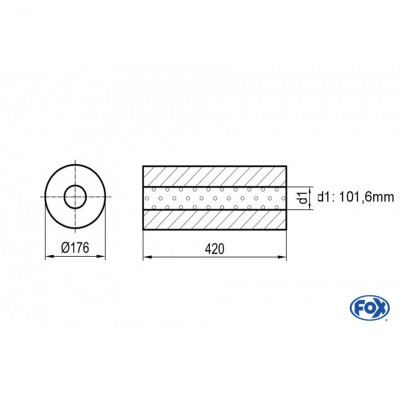 Silent stainless steel rear 1x135x80mm type 53 for OPEL VECTRA A (COFFRE)