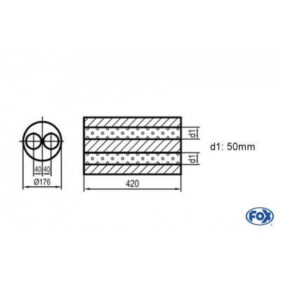 Silent stainless steel rear 1x135x80mm type 53 for OPEL VECTRA A (COFFRE)