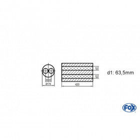 Silent stainless steel rear 1x135x80mm type 53 for OPEL VECTRA A (COFFRE)