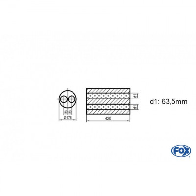 Silent stainless steel rear 1x135x80mm type 53 for OPEL VECTRA A (COFFRE)